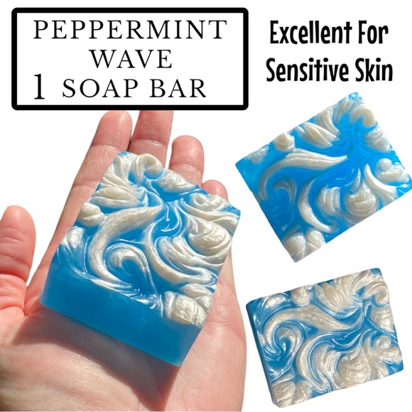 1 Bar, Waves Peppermint Soap, Handmade, Great Gift Idea! ( PRICE IS FIRM ) - Picture 2 of 2